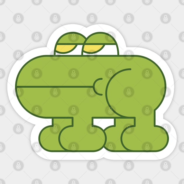 Bored Cute Frog Friend Vector Illustration Sticker by wombatbiscuits